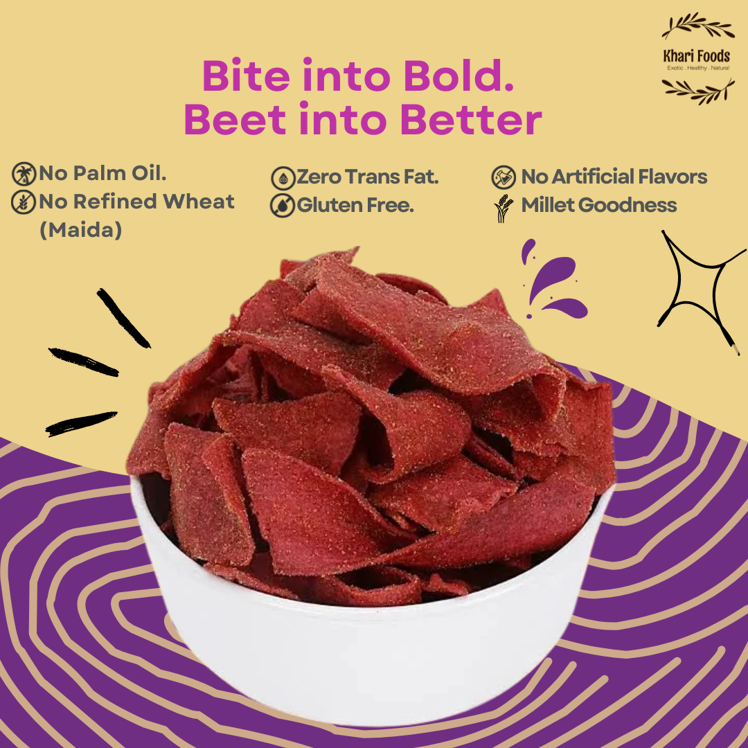 Beetroot Crispies 50g - Peri Peri Flavour, No Palm Oil