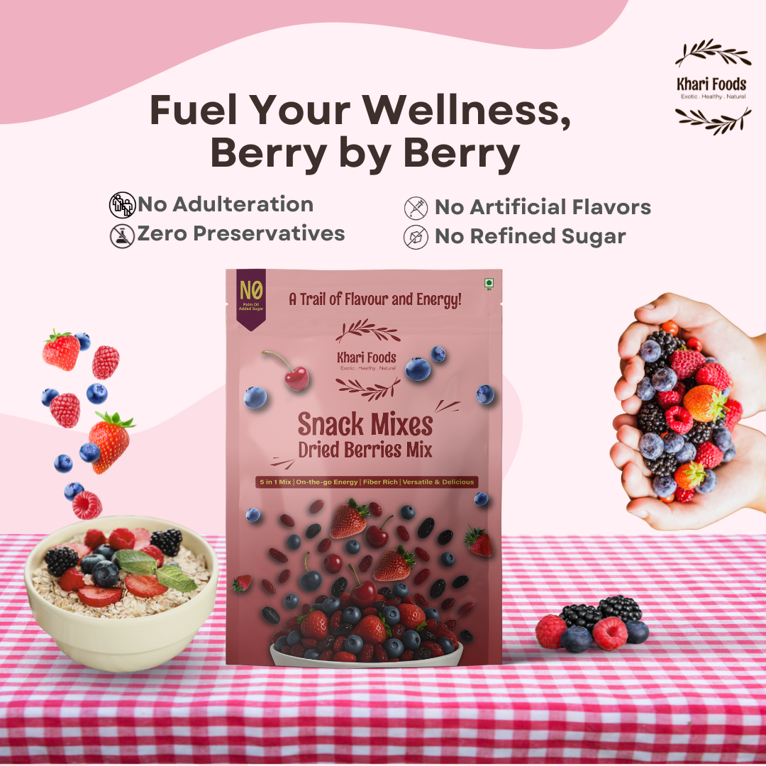 Dried Berries Snack Mix, 5 Berries Trail Mix