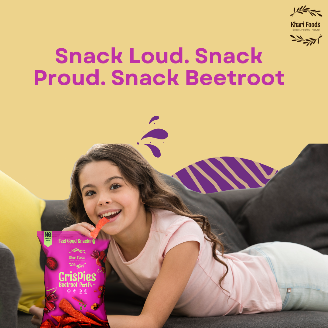 Beetroot Crispies 50g - Peri Peri Flavour, No Palm Oil