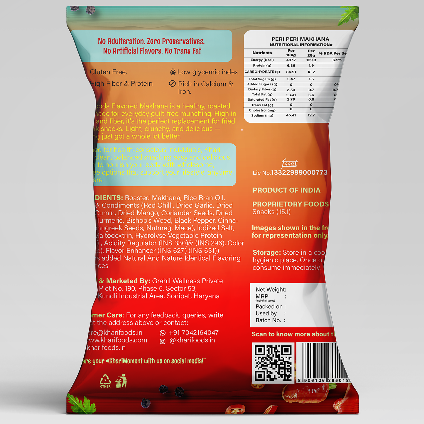 Makhana Pops 25g - Peri Peri, No Palm Oil