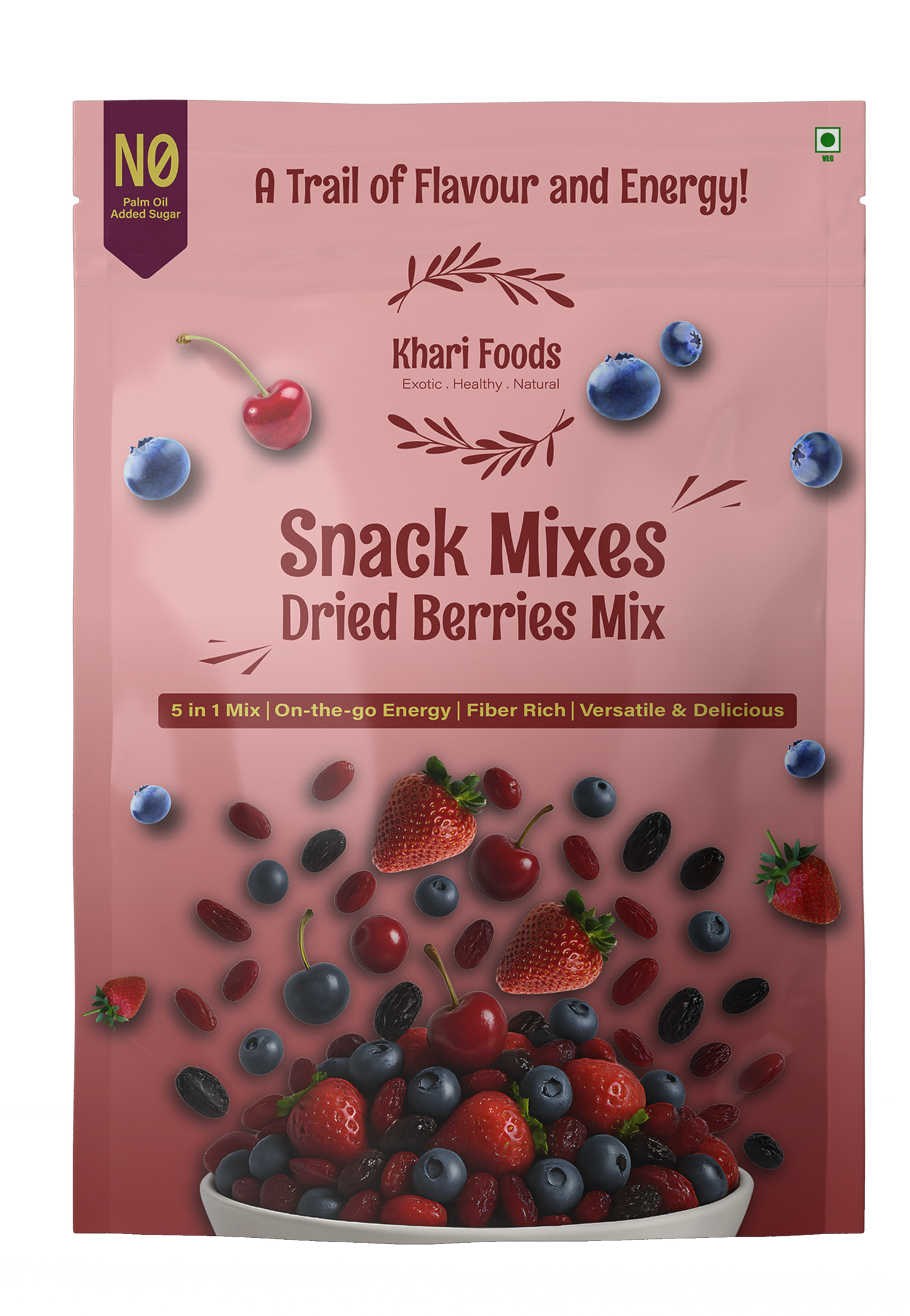 Dried Berries Snack Mix, 5 Berries Trail Mix