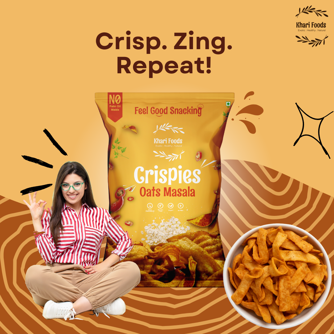 Oats Crispies 50g - Masala Flavour, No Palm Oil