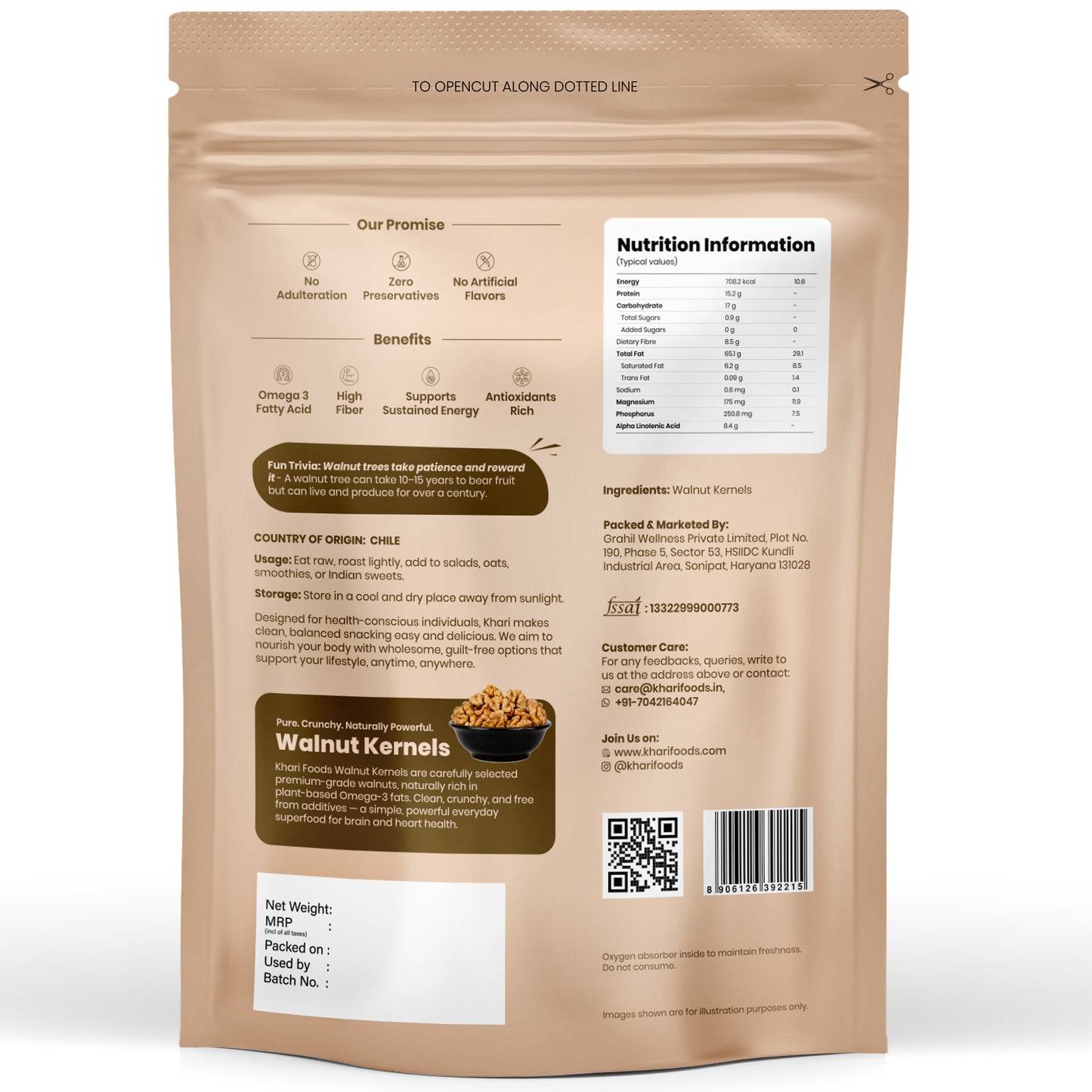 Premium Walnut Kernels, Akhrot Giri (Vacuum Sealed)