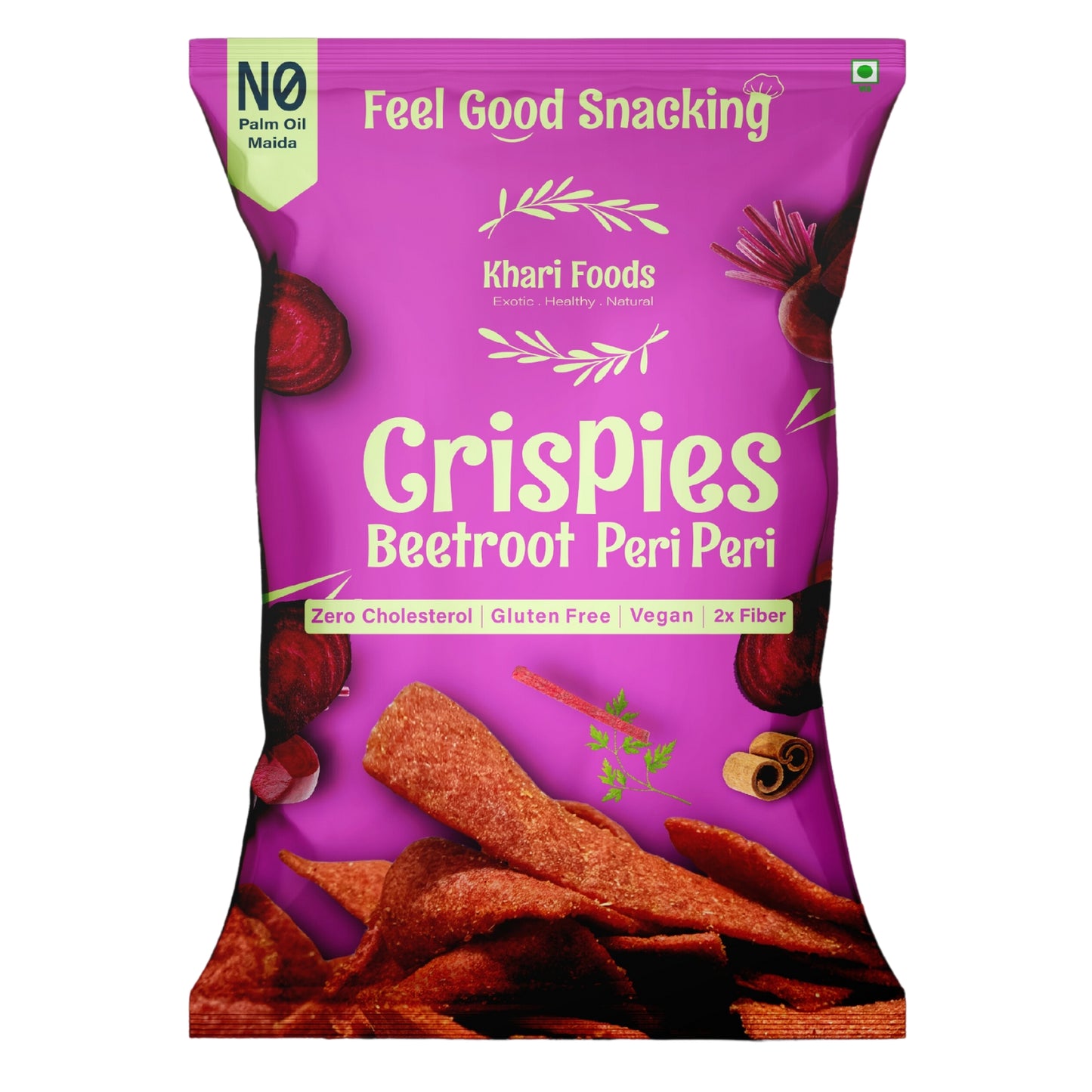 Beetroot Crispies 50g - Peri Peri Flavour, No Palm Oil