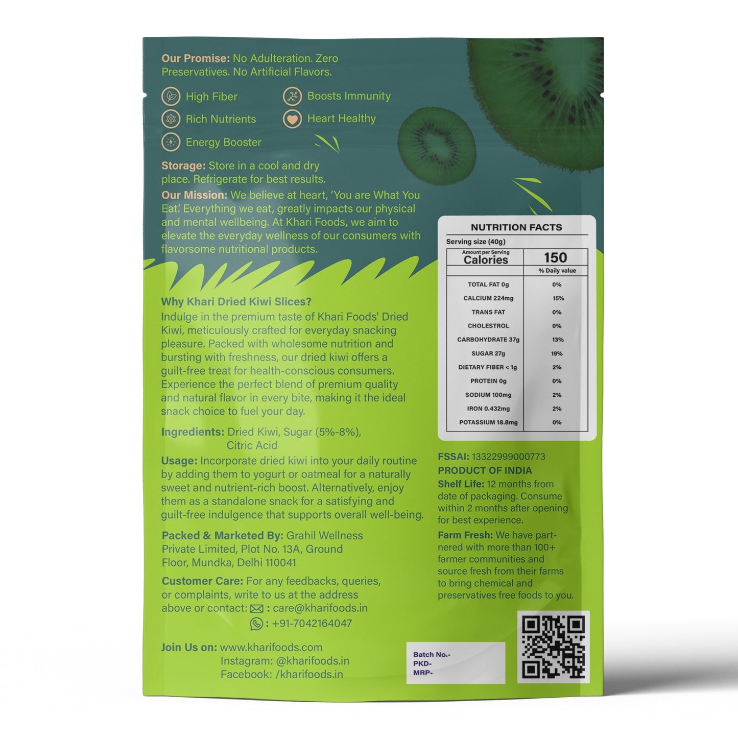 Premium Dried Kiwi 200g, Dehydrated Fruits