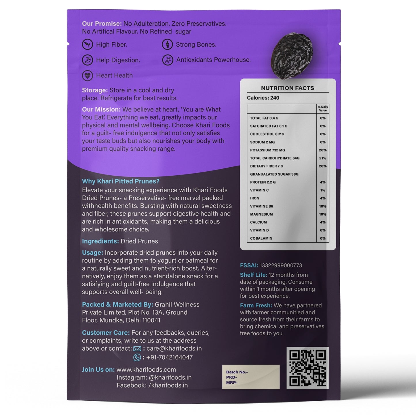 Premium Pitted Prunes 200g, No Added Sugar