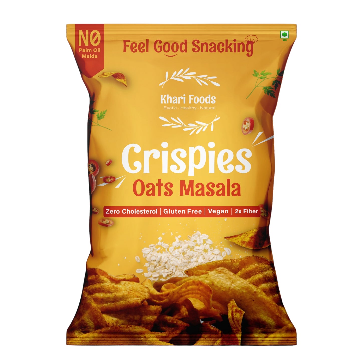 Oats Crispies 50g - Masala Flavour, No Palm Oil