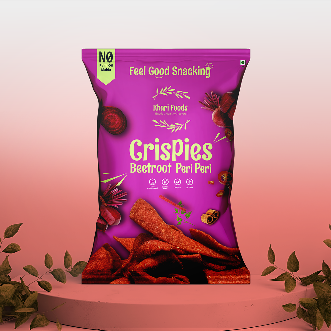 Beetroot Crispies 50g - Peri Peri Flavour, No Palm Oil