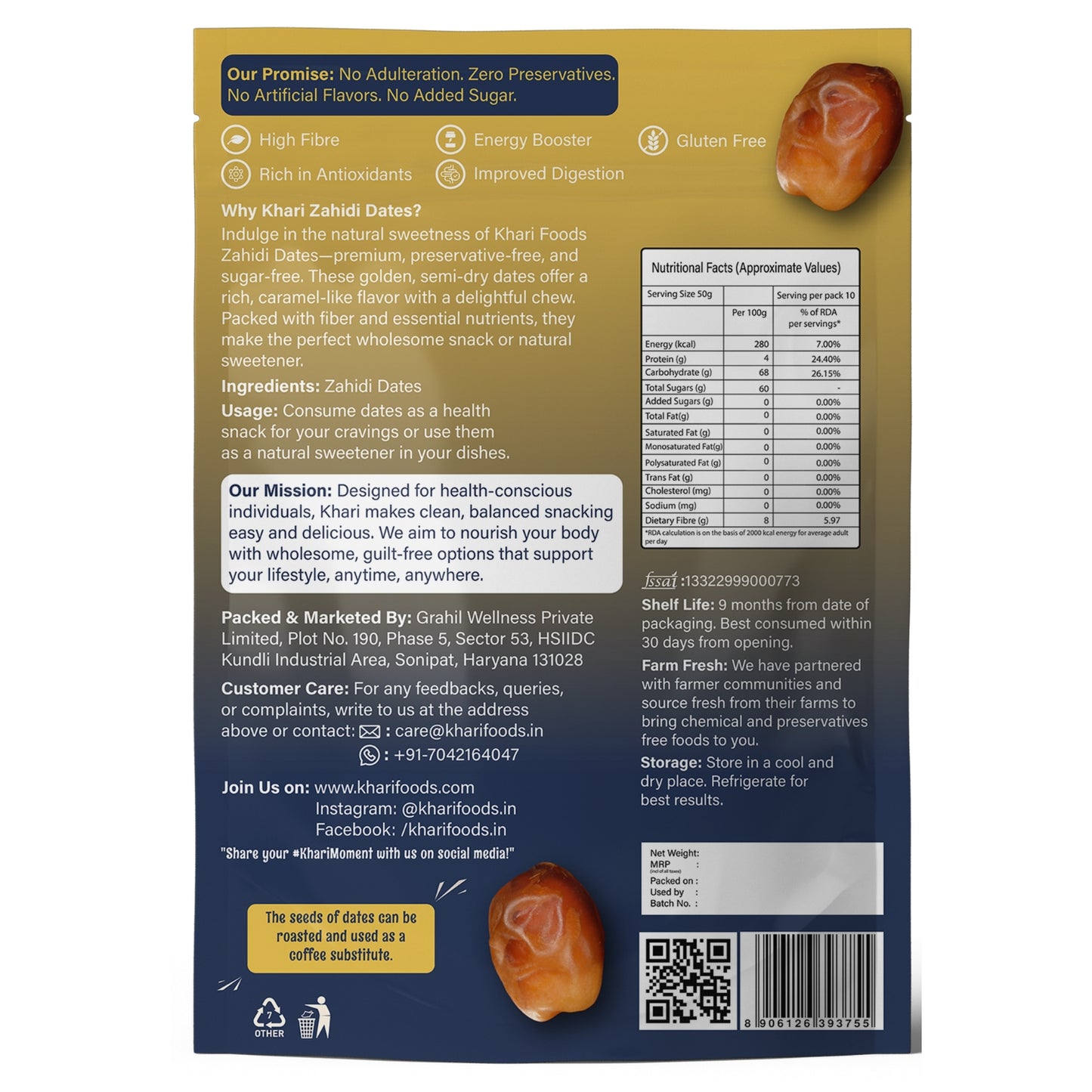 Dried Zahidi Dates