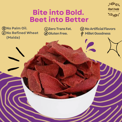 Beetroot Crispies 50g - Peri Peri Flavour, No Palm Oil
