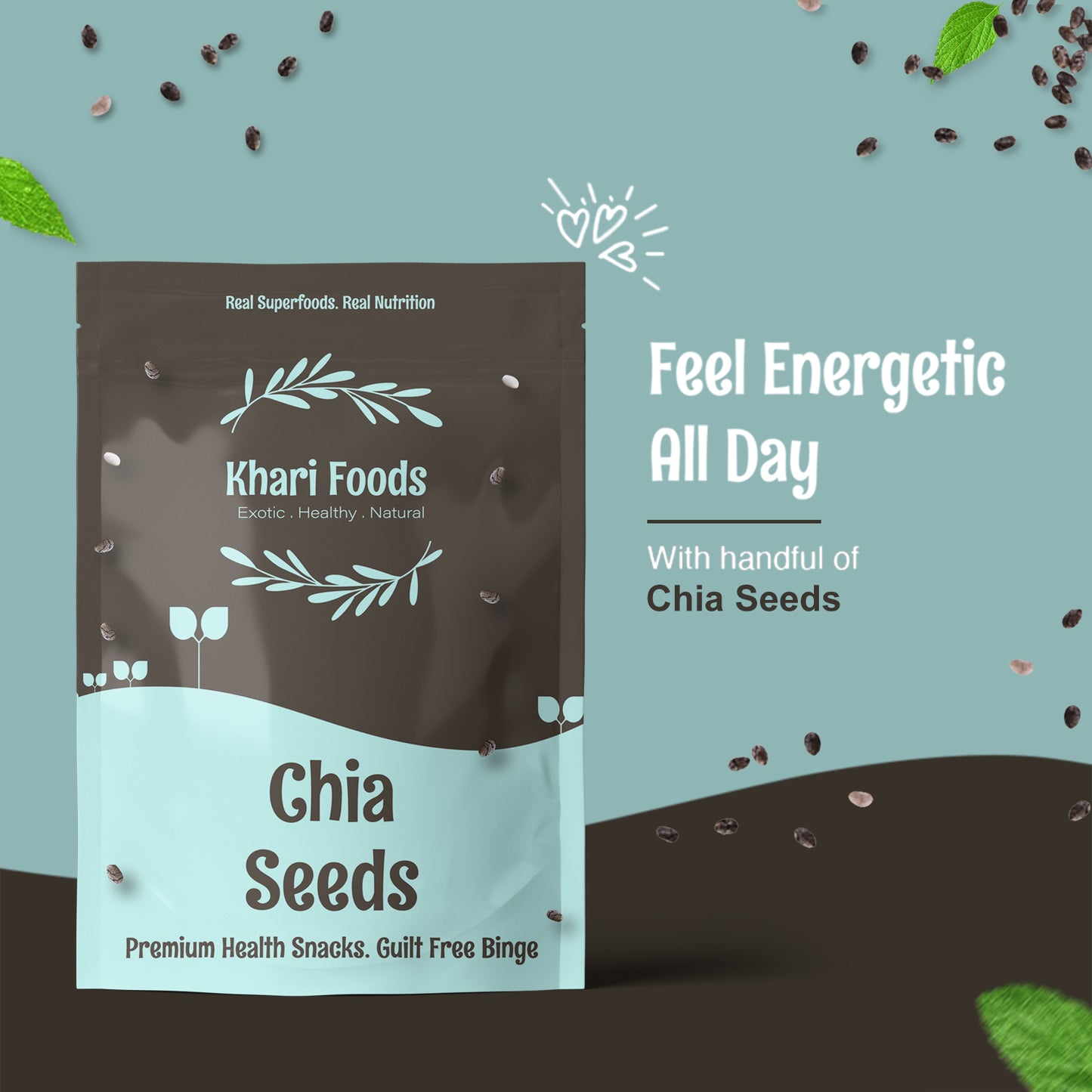 High Fiber Chia, Flax Seeds Combo (200g x 2)
