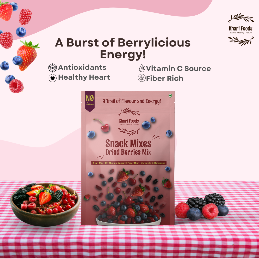 Dried Berries Snack Mix, 5 Berries Trail Mix