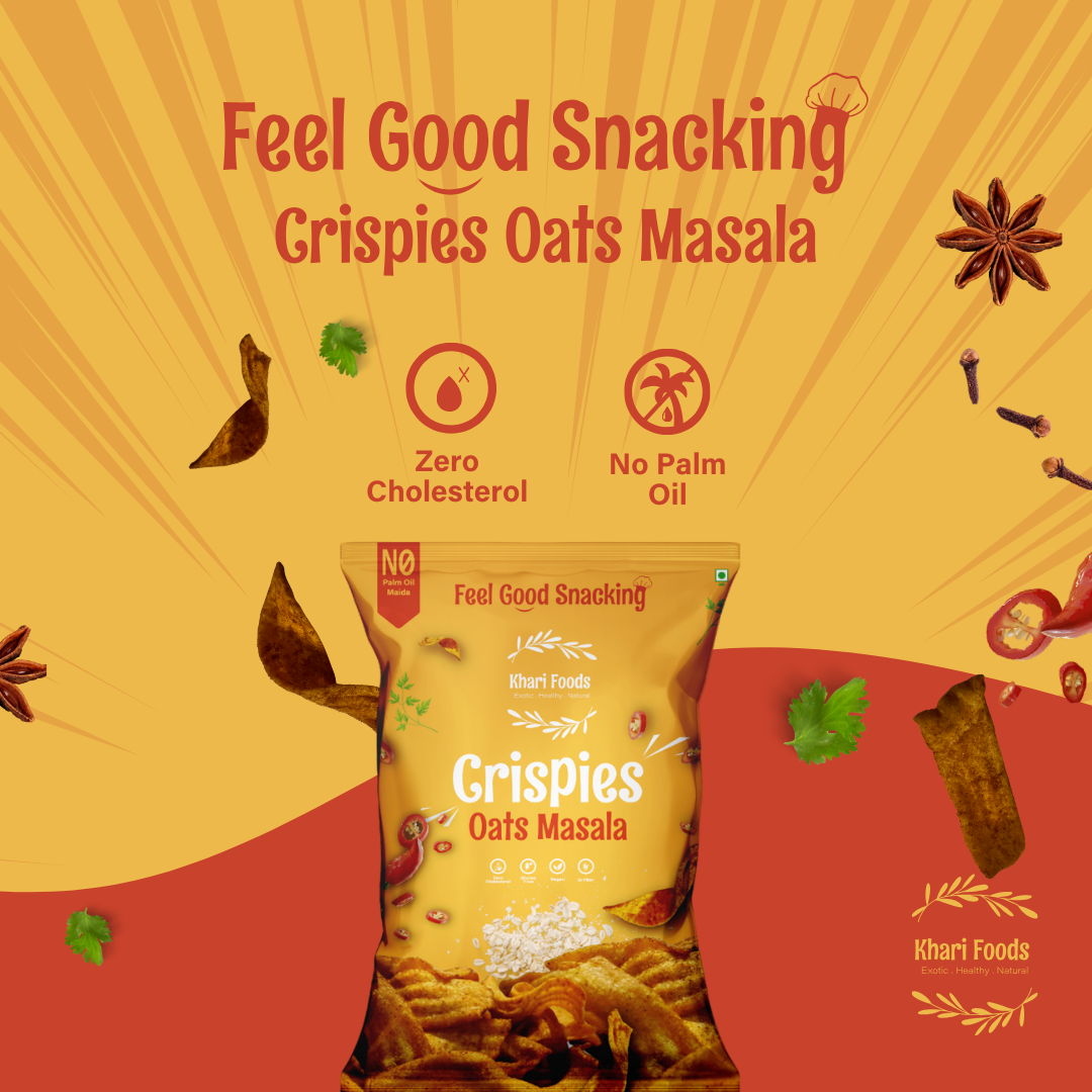 Oats Crispies 50g - Masala Flavour, No Palm Oil