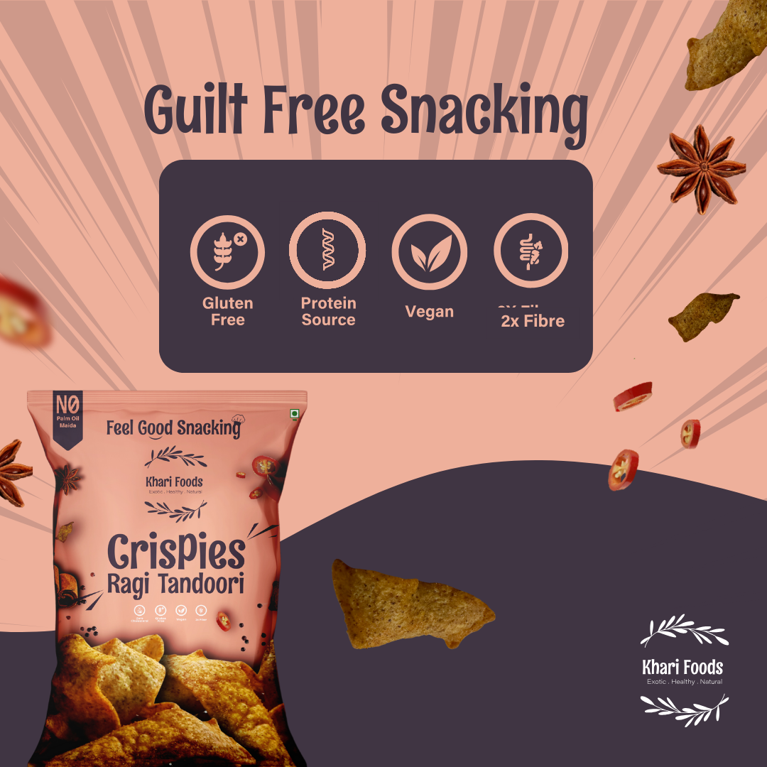 Ragi Crispies 50g - Tandoori Flavour, No Palm Oil