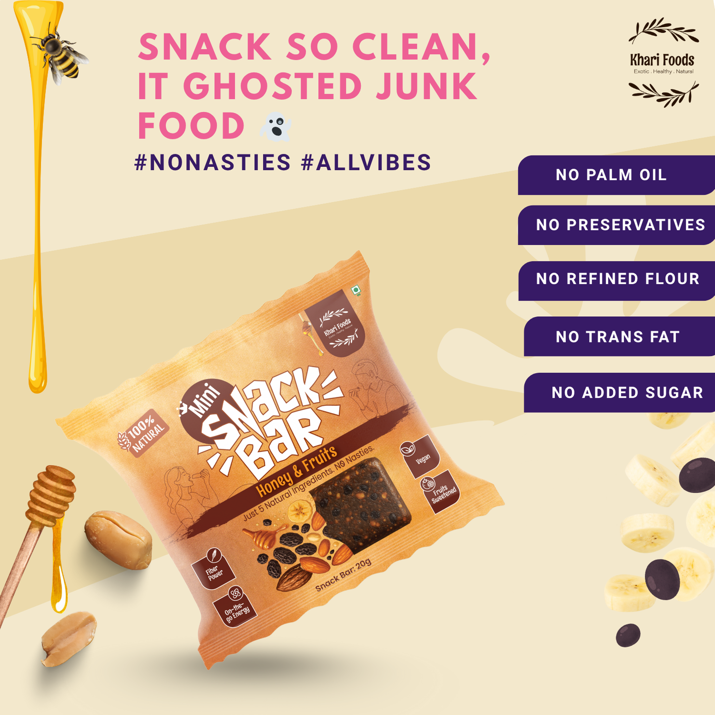 Mini Snack Bars - Honey & Fruits