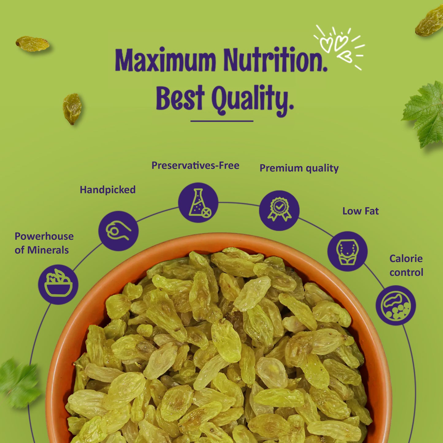 Premium Dried Seedless Green Raisins