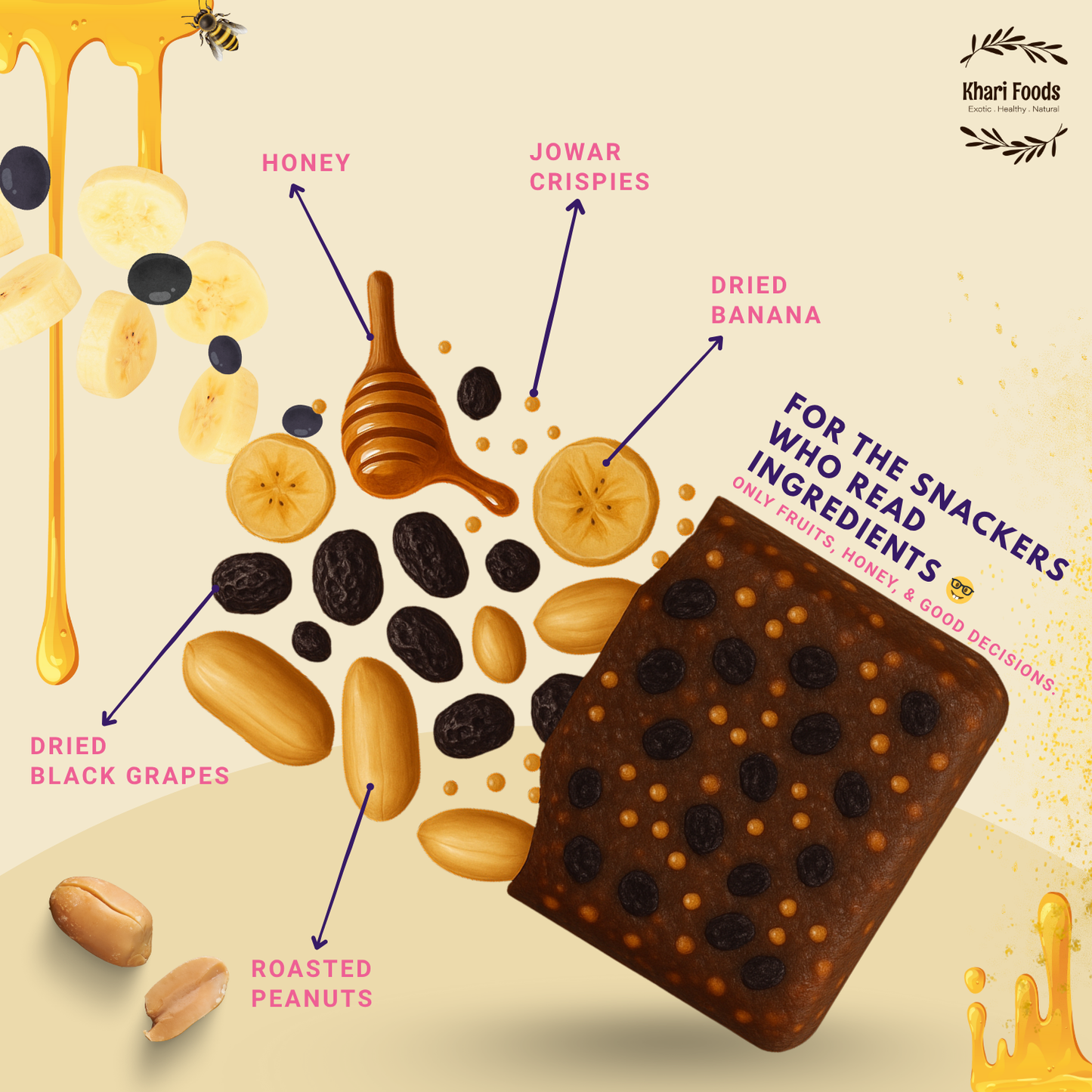 Mini Snack Bars - Honey & Fruits