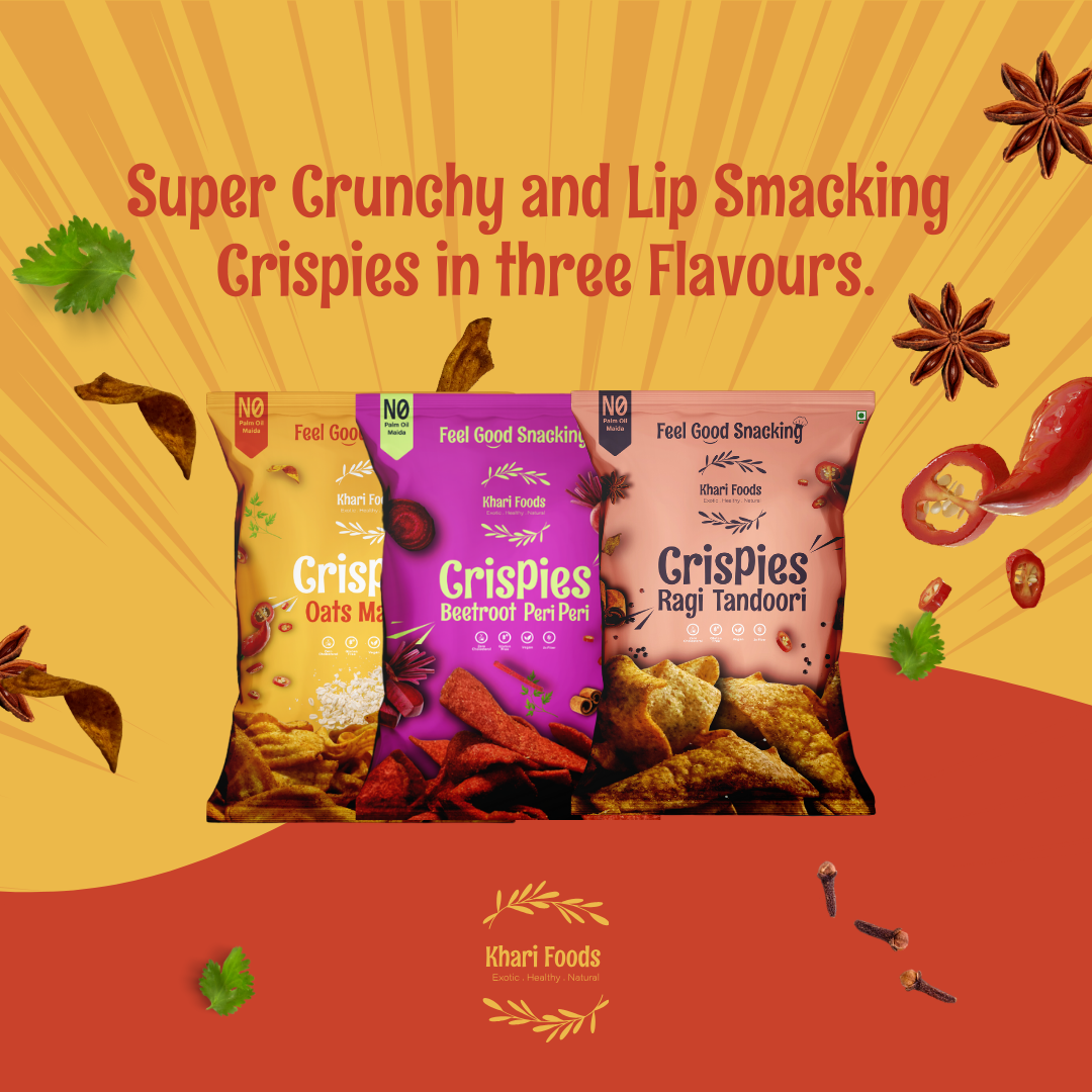 Oats Crispies 50g - Masala Flavour, No Palm Oil