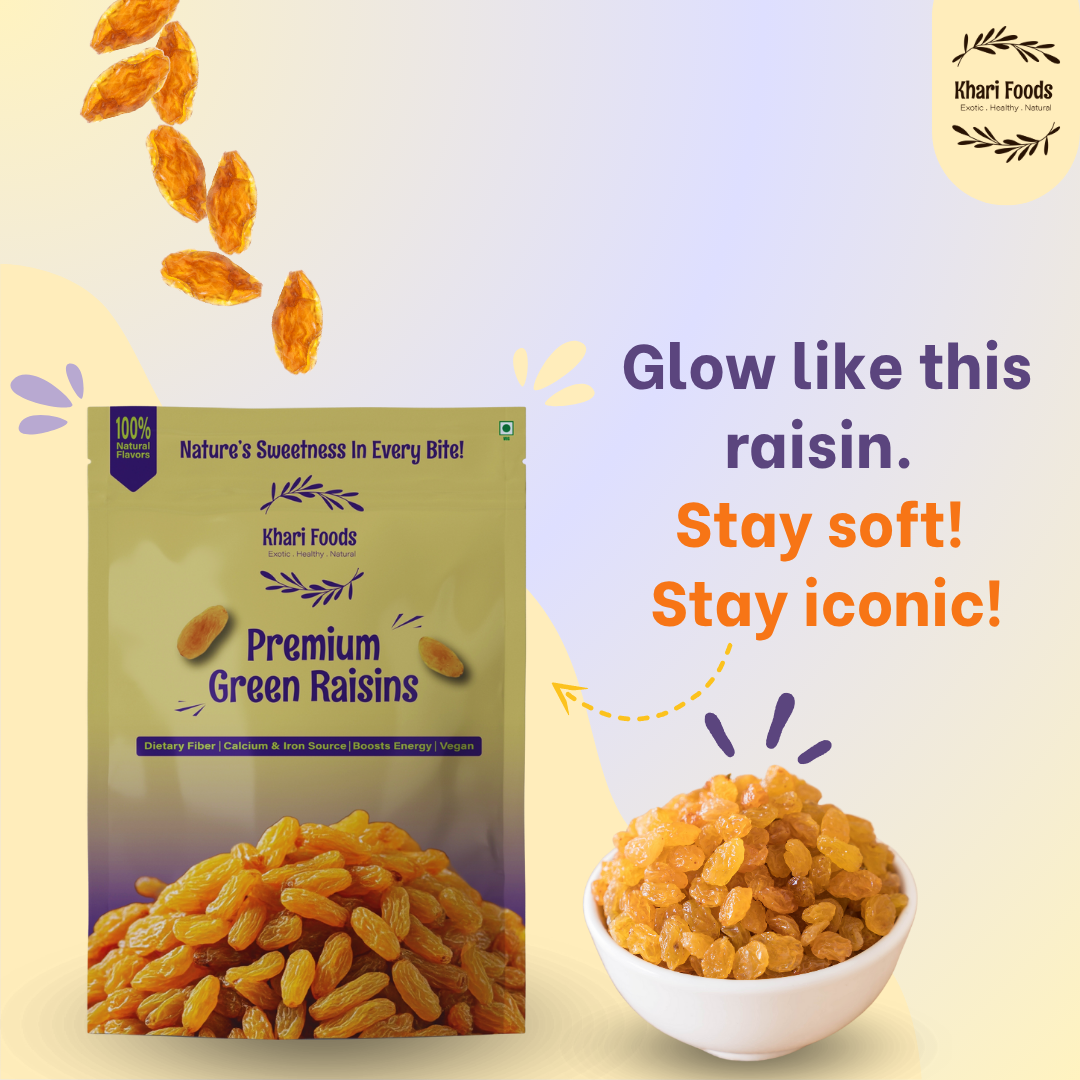 Premium Dried Seedless Green Raisins