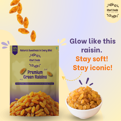 Premium Dried Seedless Green Raisins