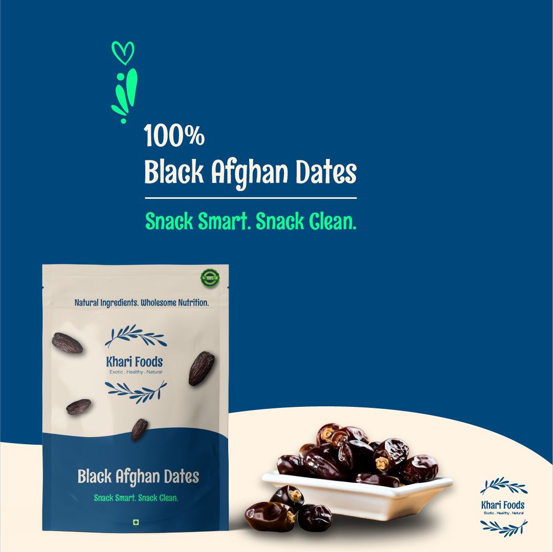 Premium Black Afghan Dates, High Fibre