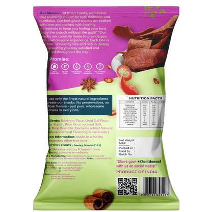 Beetroot Crispies 50g - Peri Peri Flavour, No Palm Oil