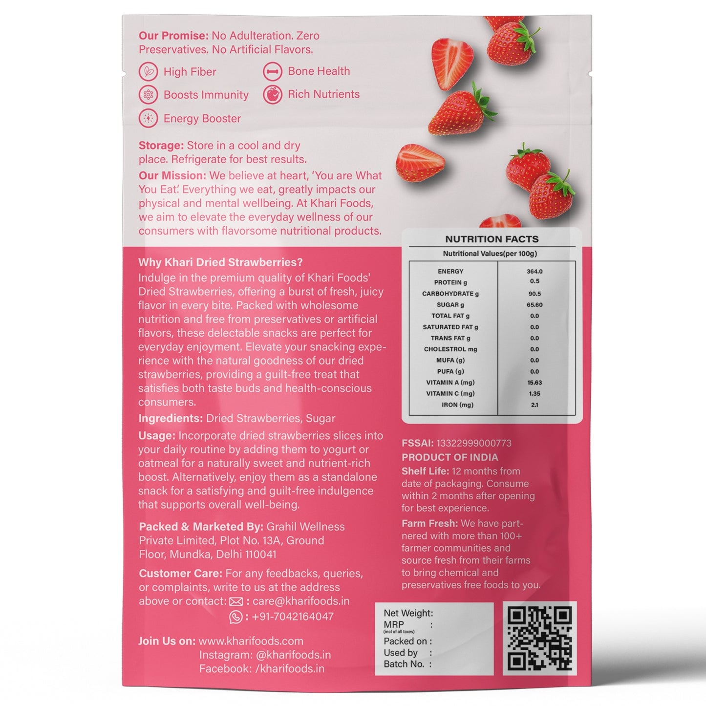 Dried Strawberries 200g, Dehydrated Fruits