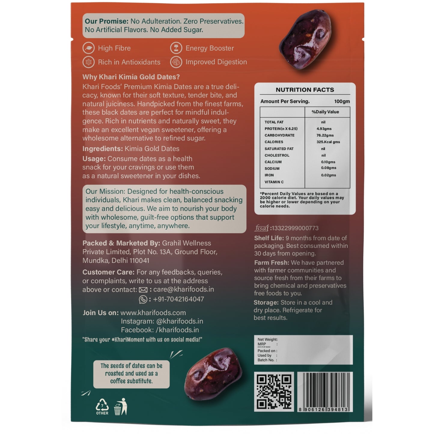 Original Premium Kimia Dates, No Added Sugar
