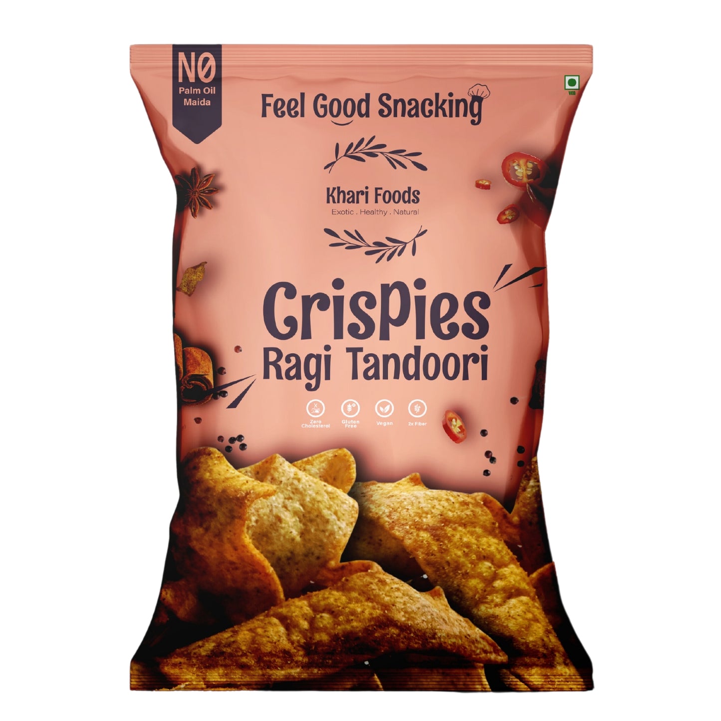 Ragi Crispies 50g - Tandoori Flavour, No Palm Oil