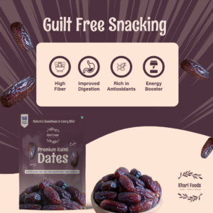 Khari Foods Premium Kalmi Dates / Khajur, High Fibre, Soft Dry Fruit, Energy Health Snacks, No Added Sugar - Image 5