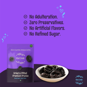 Khari Foods Premium Dried Prunes 200g, Dried & Pitted Plums, High Fibre, Health Snacks, No Added Sugar - Image 4