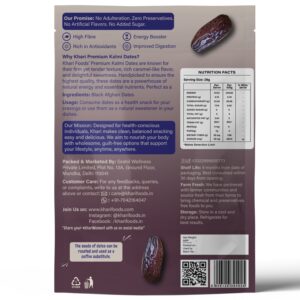 Khari Foods Premium Kalmi Dates / Khajur, High Fibre, Soft Dry Fruit, Energy Health Snacks, No Added Sugar - Image 3